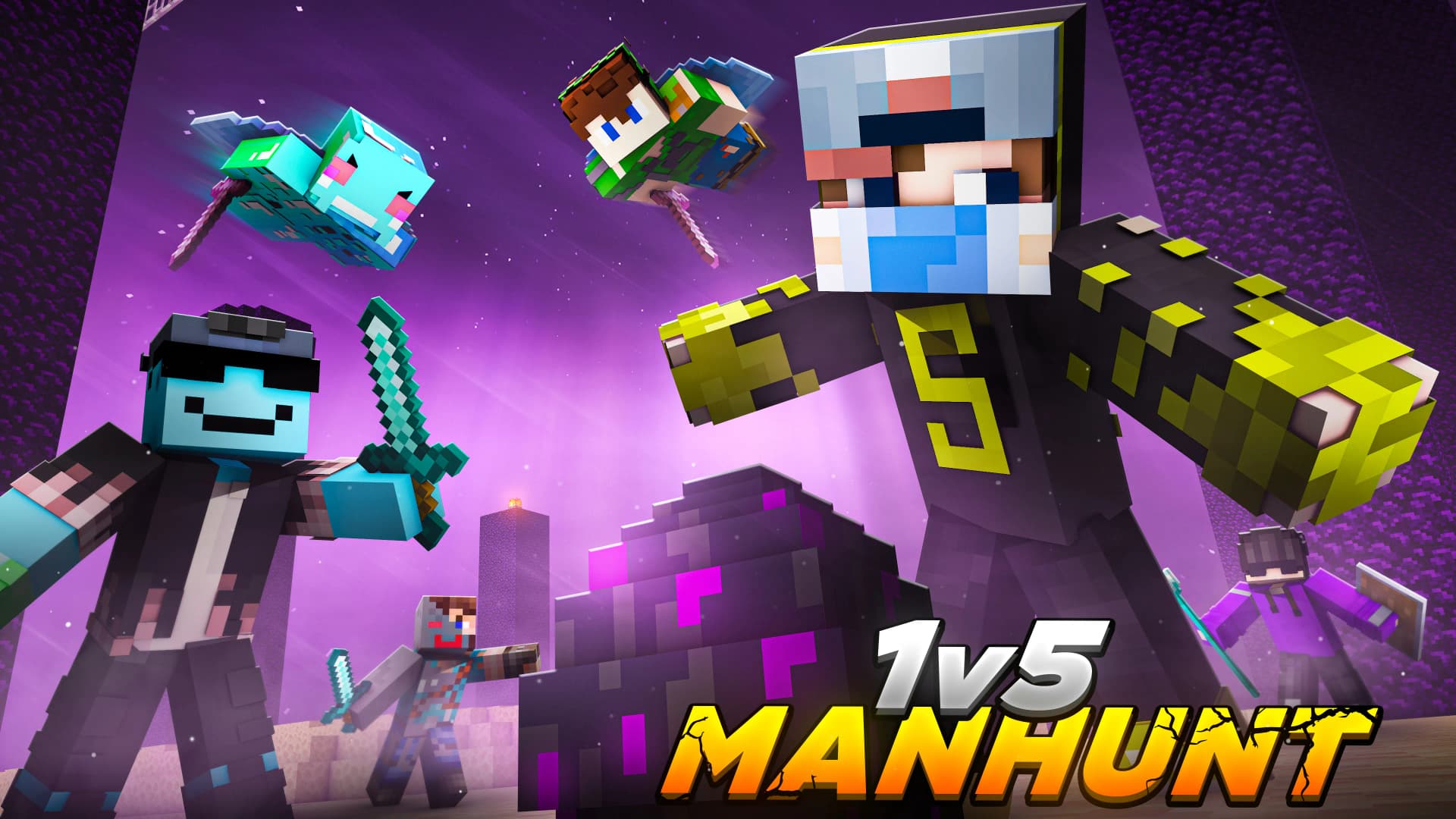 YouTube thumbnail design by ExtoArts — SmartyPie 1v5 End Manhunt